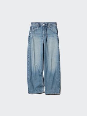 Uniqlo Relaxed Wide-Leg Denim — Light Blue Size 25
